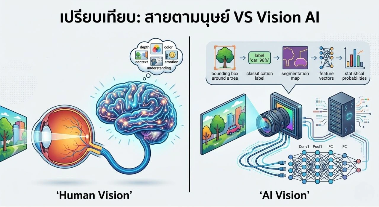 สายตา vs. Vision AI ทำงานต่างกันอย่างไร